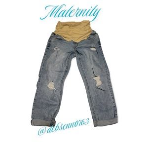Harper Grey Maternity Ripped Jeans